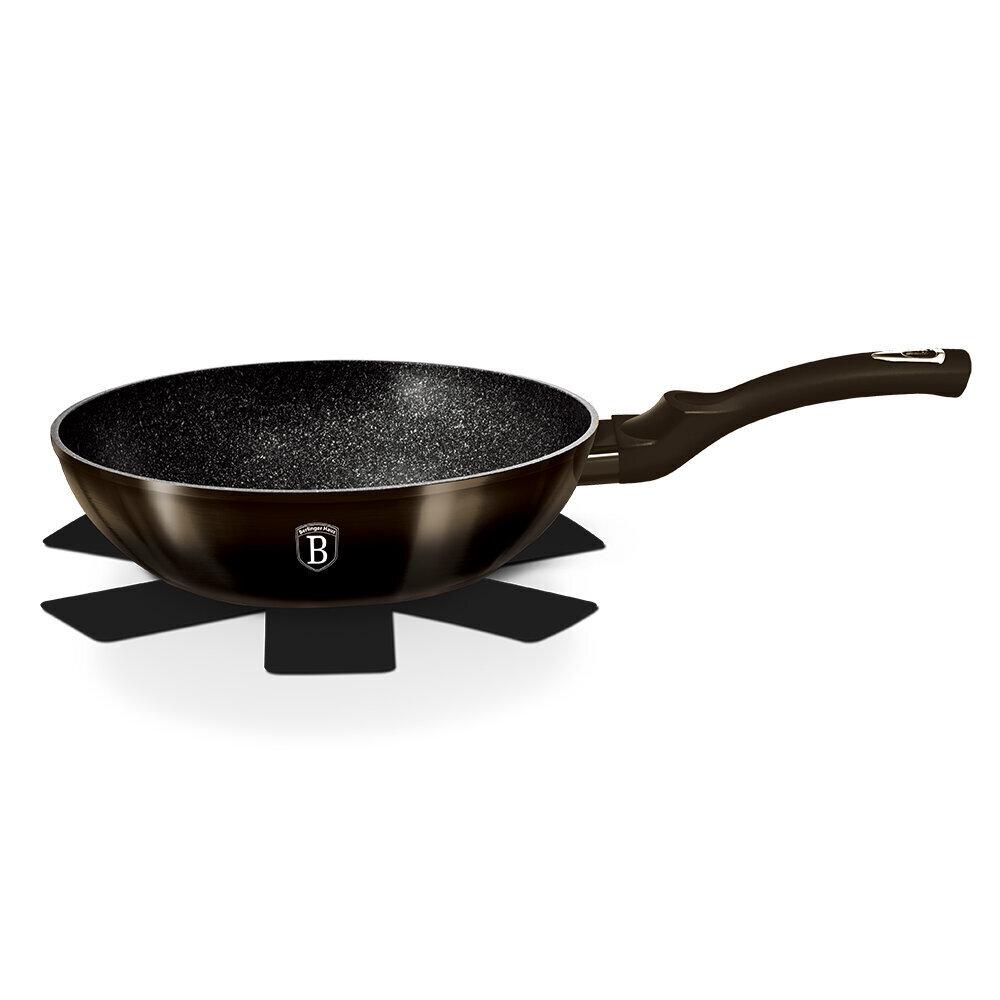 BerlingerHaus keptuvė Wok Metallic Line Shiny Black Edition, 28 cm цена и информация | Keptuvės | pigu.lt