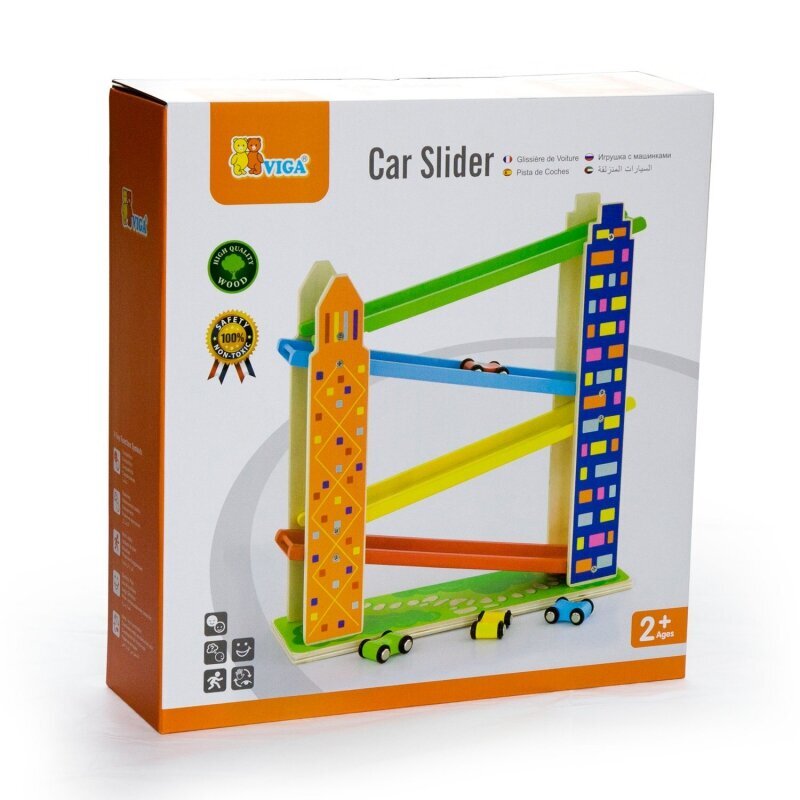 Medinė spalvinga automobilių trasa Viga kaina ir informacija | Žaislai kūdikiams | pigu.lt