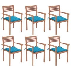 Sudedamos sodo kėdės su pagalvėlėmis, 6vnt., kaina ir informacija | Lauko kėdės, foteliai, pufai | pigu.lt