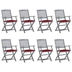 Sulankstomos lauko kėdės su pagalvėlėmis, 8vnt. цена и информация | Садовые стулья, кресла, пуфы | pigu.lt