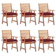 Lauko valgomojo kėdės su pagalvėlėmis, 6 vnt, rudos kaina ir informacija | Lauko kėdės, foteliai, pufai | pigu.lt