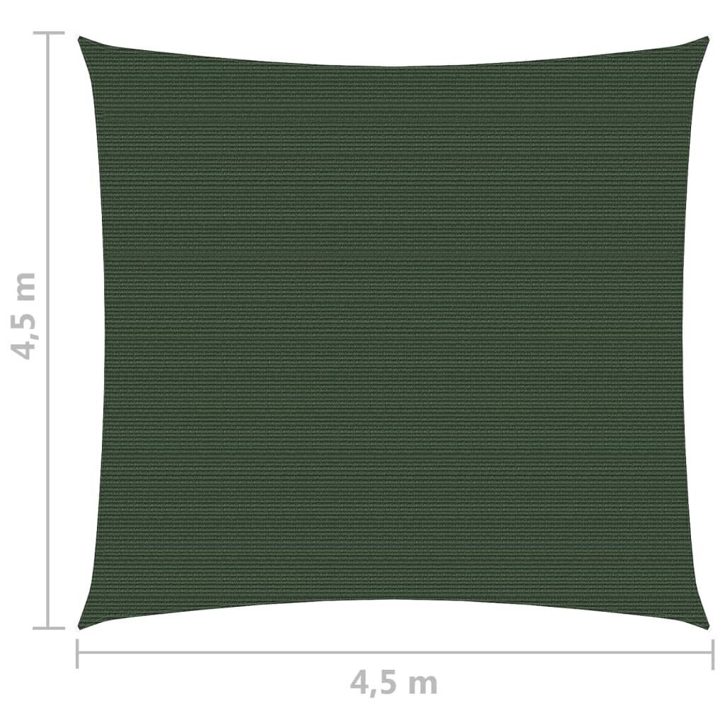 Uždanga nuo saulės, tamsiai žalia, 4,5x4,5m, HDPE, 160g/m² kaina ir informacija | Skėčiai, markizės, stovai | pigu.lt