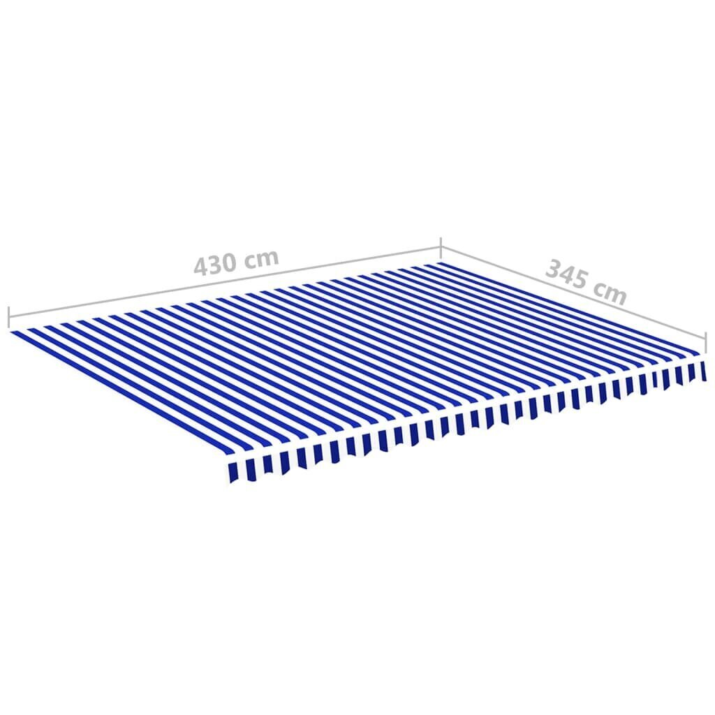 Pakaitinis audinys markizei, 4,5x3,5, mėlynos ir baltos spalvos цена и информация | Skėčiai, markizės, stovai | pigu.lt