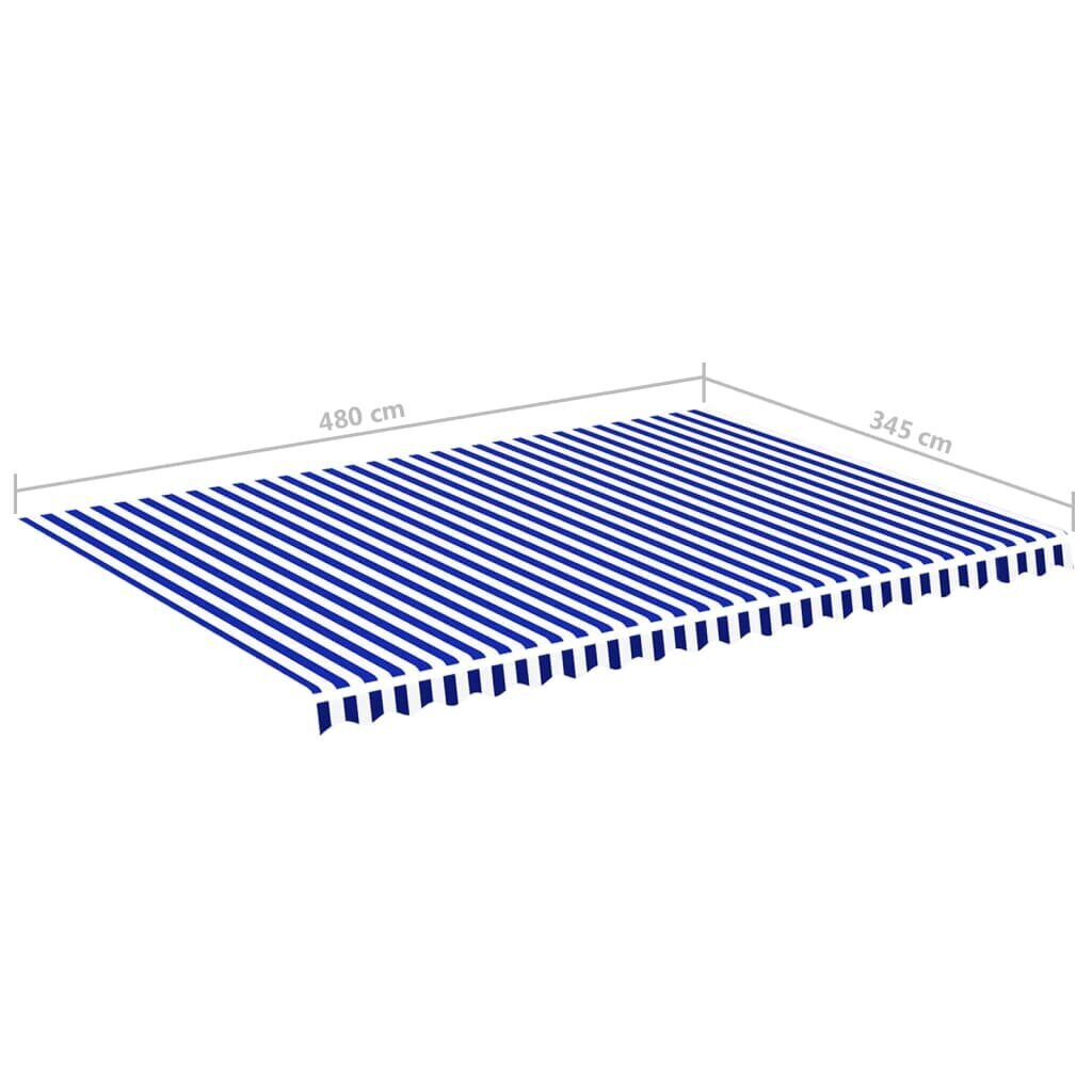 Pakaitinis audinys markizei, 5x3,5m, mėlynos/baltos spalvos kaina ir informacija | Skėčiai, markizės, stovai | pigu.lt