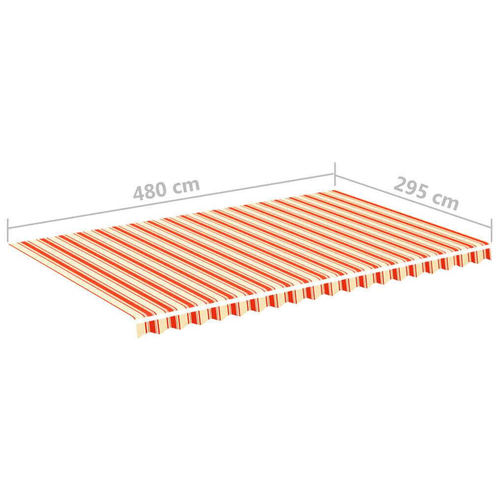 Pakaitinis audinys markizei, 5x3m, geltonos ir baltos spalvos kaina ir informacija | Skėčiai, markizės, stovai | pigu.lt