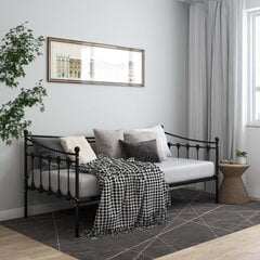 Кровать, металлическая, черная, 90 x 200 см цена и информация | Кровати | pigu.lt