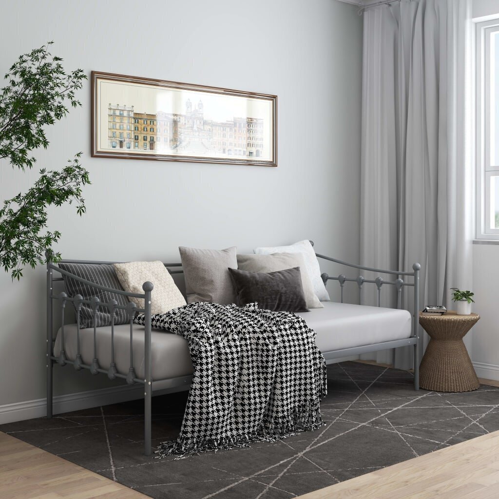 Sofos-lovos rėmas, 90x200cm, pilkos spalvos kaina ir informacija | Lovos | pigu.lt
