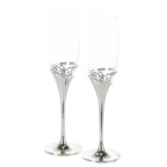 Набор бокалов для шампанского Hearts, 2 шт. цена и информация | Стаканы, фужеры, кувшины | pigu.lt