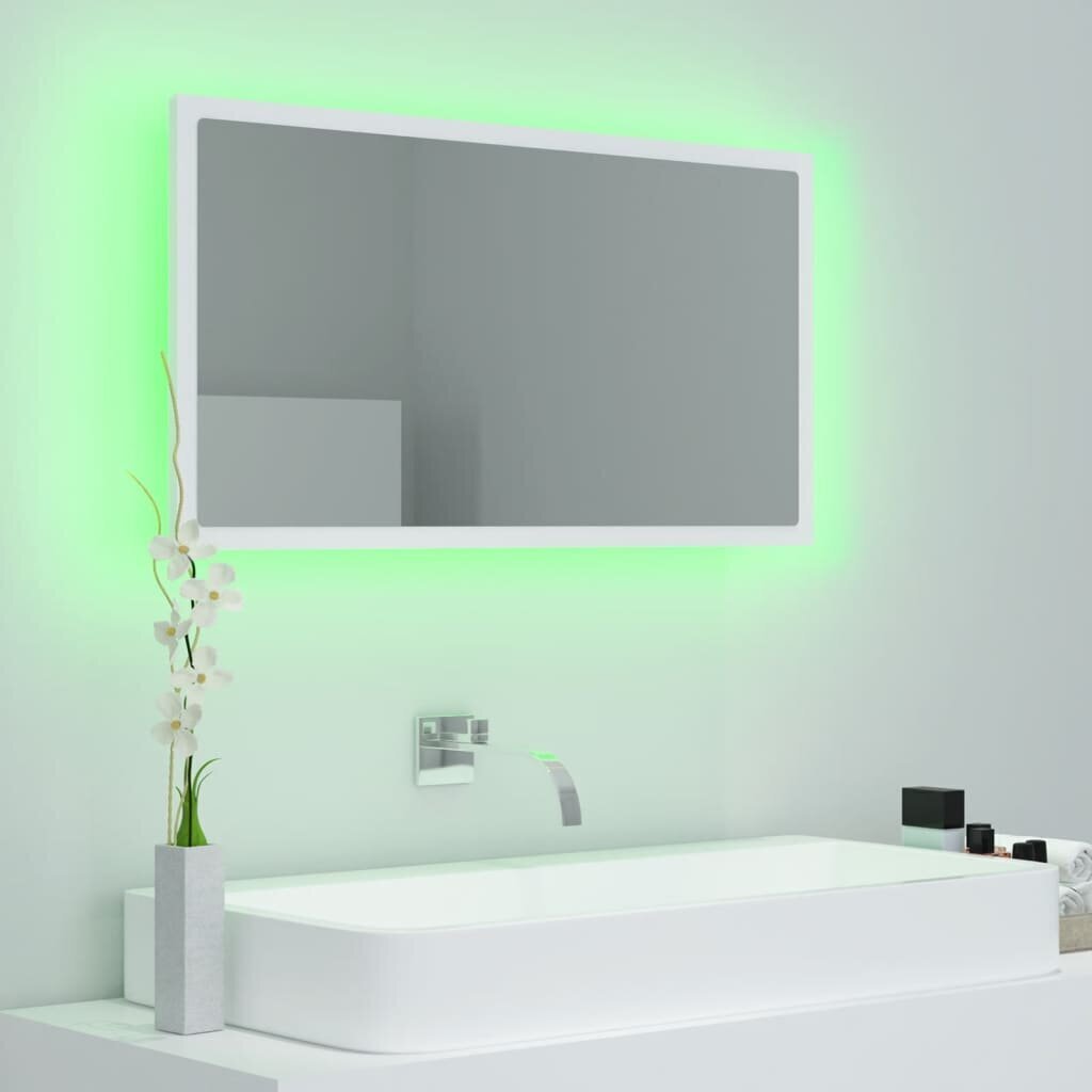 Veidrodis vidaXL LED 80, baltas цена и информация | Vonios veidrodžiai | pigu.lt