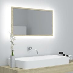 Veidrodis vidaXL LED 80, rudas kaina ir informacija | Vonios veidrodžiai | pigu.lt