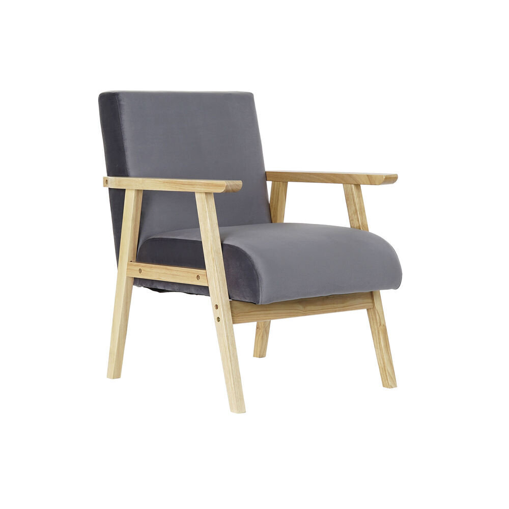 Fotelis DKD Home Decor, 62x70x76 cm, pilkas kaina ir informacija | Svetainės foteliai | pigu.lt