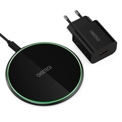 Choetech 15W Wireless Qi Charger for Earphone Phone + USB Type C Cable + 18W QuickCharge Adapter Black (T559-F) цена и информация | Зарядные устройства для телефонов | pigu.lt