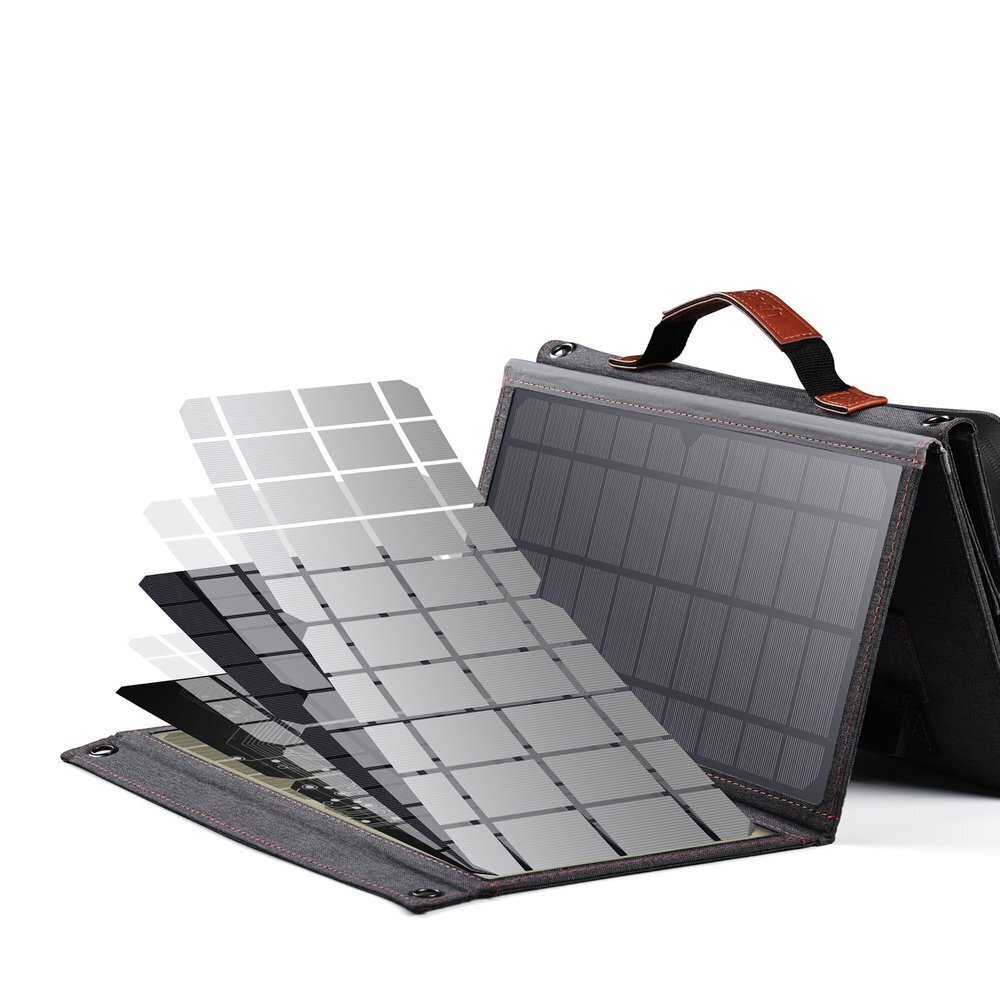 Choetech Foldable Solar Charger Solar Photovoltaic 36W Quick Charge Power Delivery USB / USB Type C (94 x 36 cm) Gray (SC006) kaina ir informacija | Atsarginiai maitinimo šaltiniai (power bank) | pigu.lt