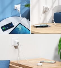 Choetech Fast Wall Charger 2x USB Type C Power Delivery 40W 3A white (PD6009-EU) цена и информация | Зарядные устройства для телефонов | pigu.lt