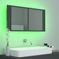 Vonios spintelė vidaXL LED 90, tamsiai pilka kaina ir informacija | Vonios spintelės | pigu.lt
