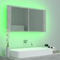 Vonios spintelė vidaXL LED 90, pilka kaina ir informacija | Vonios spintelės | pigu.lt