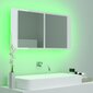 Vonios spintelė vidaXL LED 90, balta цена и информация | Vonios spintelės | pigu.lt