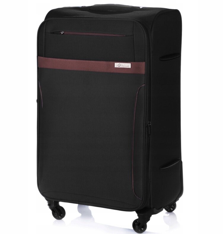 Vydutinio dydžio lagaminas Solier STL1316 M, juodas-rudas kaina ir informacija | Lagaminai, kelioniniai krepšiai | pigu.lt