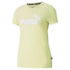 Laisvalaikio marškinėliai moterims Puma ESS Logo Heather 586876404063697258921, geltoni kaina ir informacija | Sportinė apranga moterims | pigu.lt