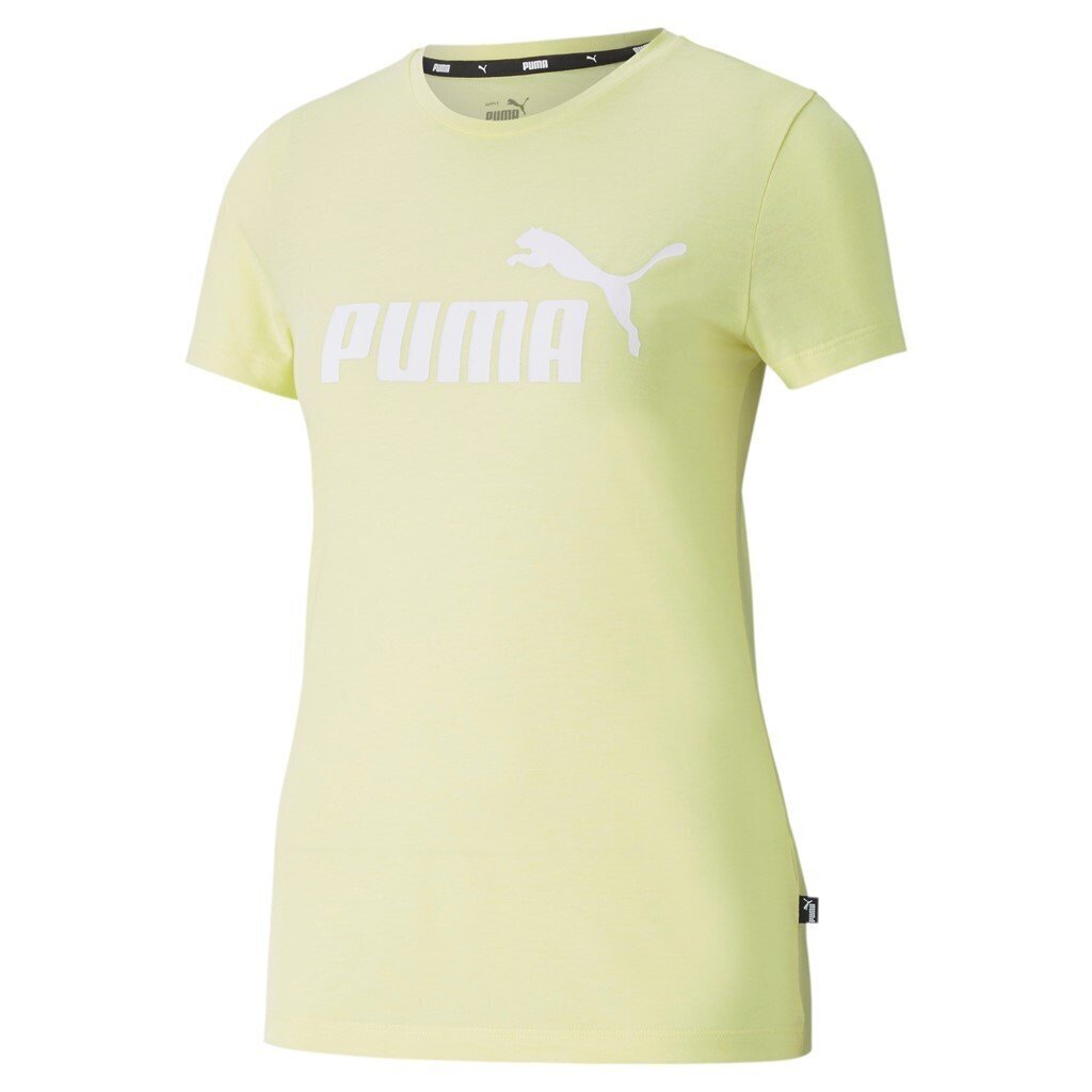 Laisvalaikio marškinėliai moterims Puma ESS Logo Heather 586876404063697258921, geltoni цена и информация | Sportinė apranga moterims | pigu.lt