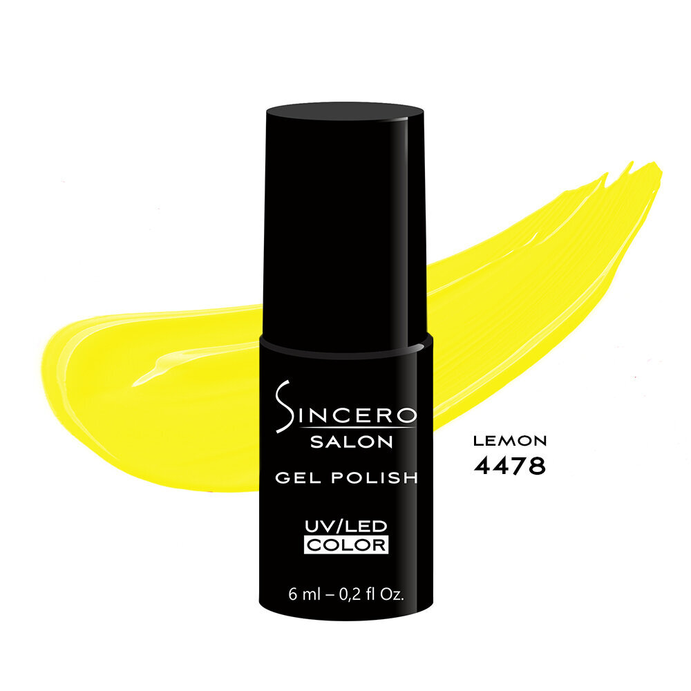 Gelinis nagų lakas "Sincero Salon", 6 ml, LEMON, 4478 цена и информация | Nagų lakai, stiprintojai | pigu.lt