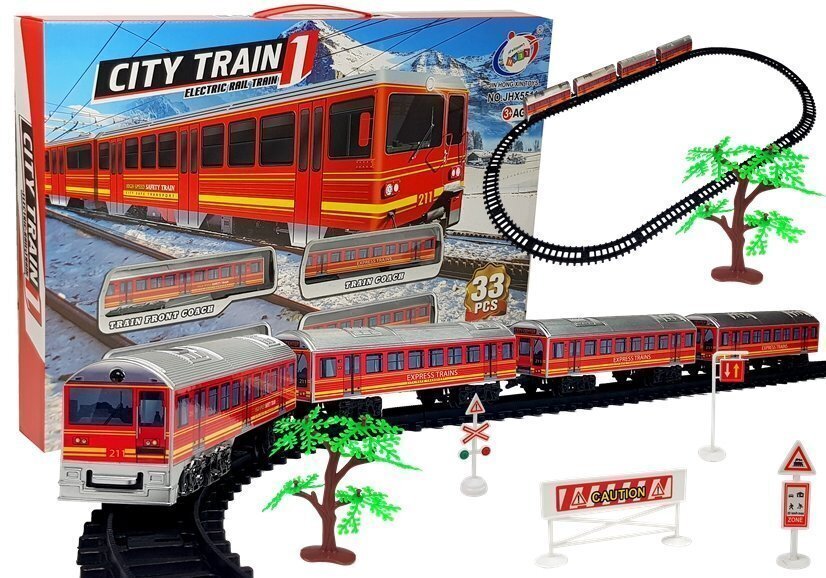 Elektrinis traukinys su bėgiais "City Train", 33 d. kaina ir informacija | Žaislai berniukams | pigu.lt