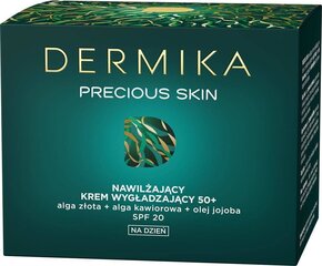 Drėkinamasis glotninamasis dieninis kremasDermika Precious Skin 50+, 50 ml kaina ir informacija | Veido kremai | pigu.lt
