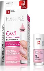 Nagų stipriklis Eveline Nail Therapy Professional 6in1 Shimmer Pink, 5 ml kaina ir informacija | Nagų lakai, stiprintojai | pigu.lt