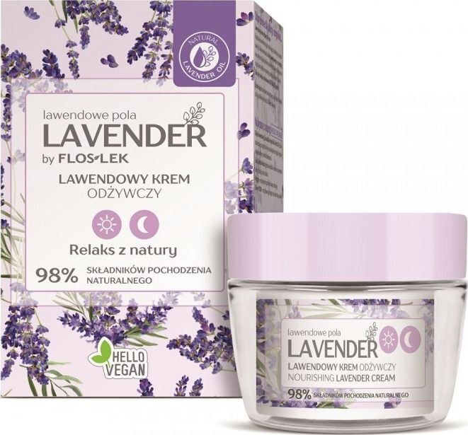 Levandų maitinamasis kremas dienai ir nakčiai Floslek Lavender, 50ml kaina ir informacija | Veido kremai | pigu.lt