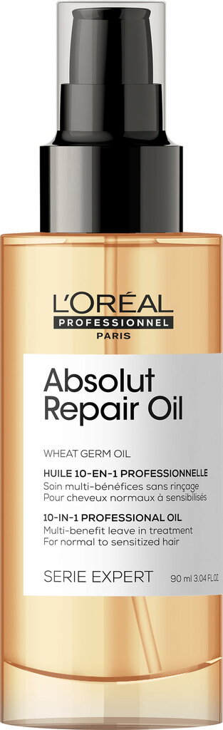 Atkuriamasis plaukų aliejus L'oreal Professionnel Absolut Repair Wheat Oil, 90 ml цена и информация | Priemonės plaukų stiprinimui | pigu.lt