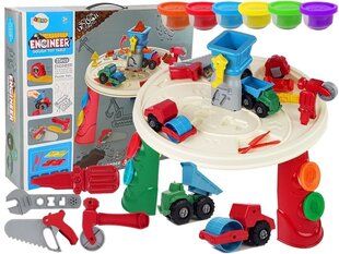 Staliukas su plastilinu ir priedais "Statybvietė" Lean Toys Engineer kaina ir informacija | Lavinamieji žaislai | pigu.lt