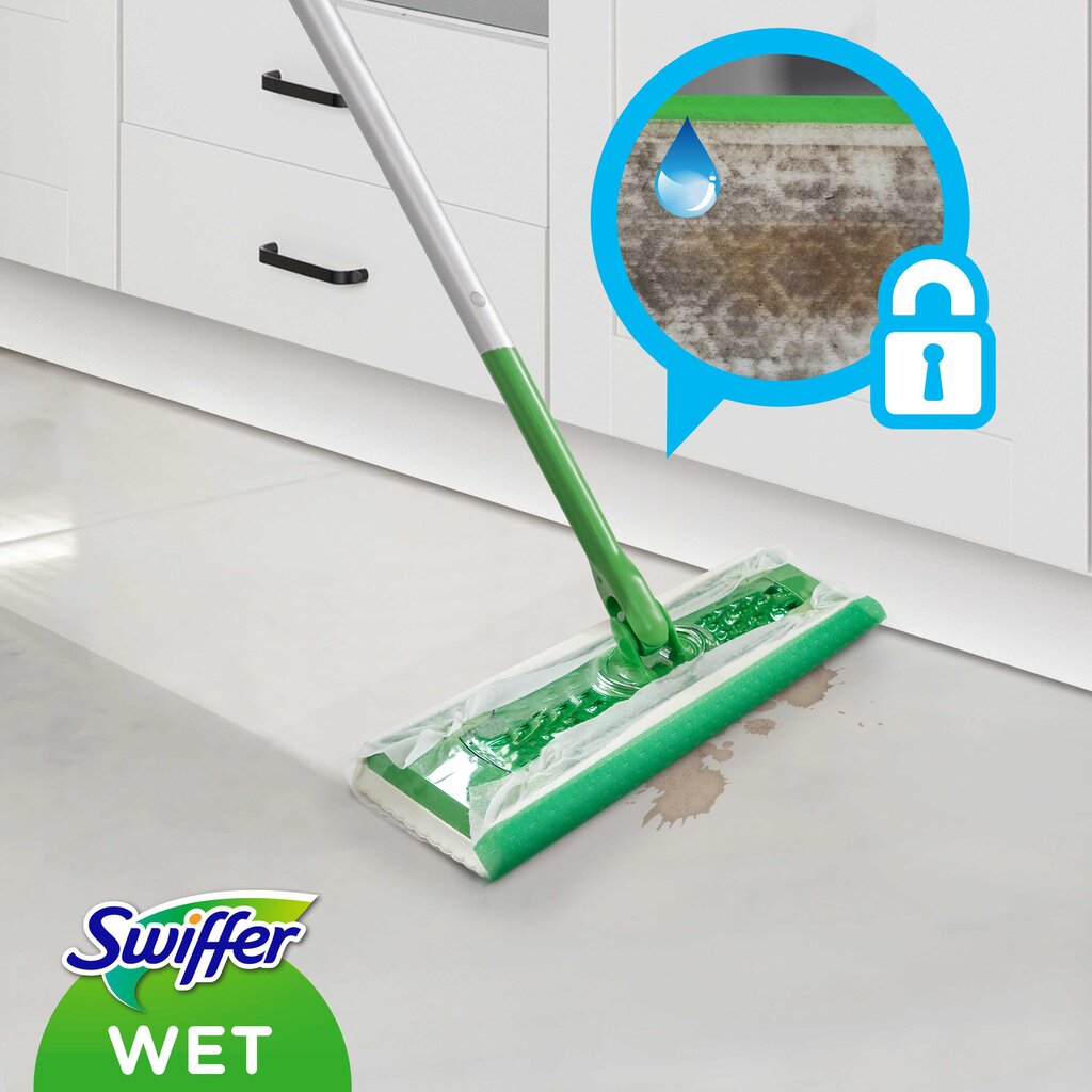 Swiffer šlapių šluosčių papildymas Sweeper Wet, 20 vnt. цена и информация | Valymo reikmenys ir priedai | pigu.lt