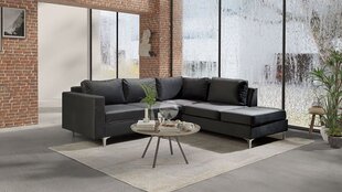 Kampinė sofa Orlando Velvet, juoda kaina ir informacija | Minkšti kampai | pigu.lt