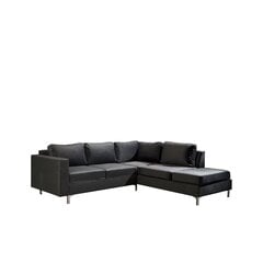 Kampinė sofa Orlando Velvet, juoda kaina ir informacija | Minkšti kampai | pigu.lt