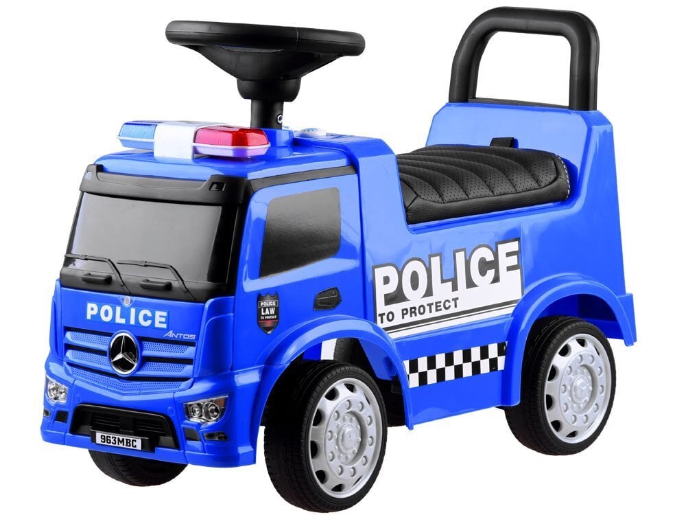 Paspiriama mašinėlė Mercedes Police mėlyna kaina ir informacija | Žaislai kūdikiams | pigu.lt
