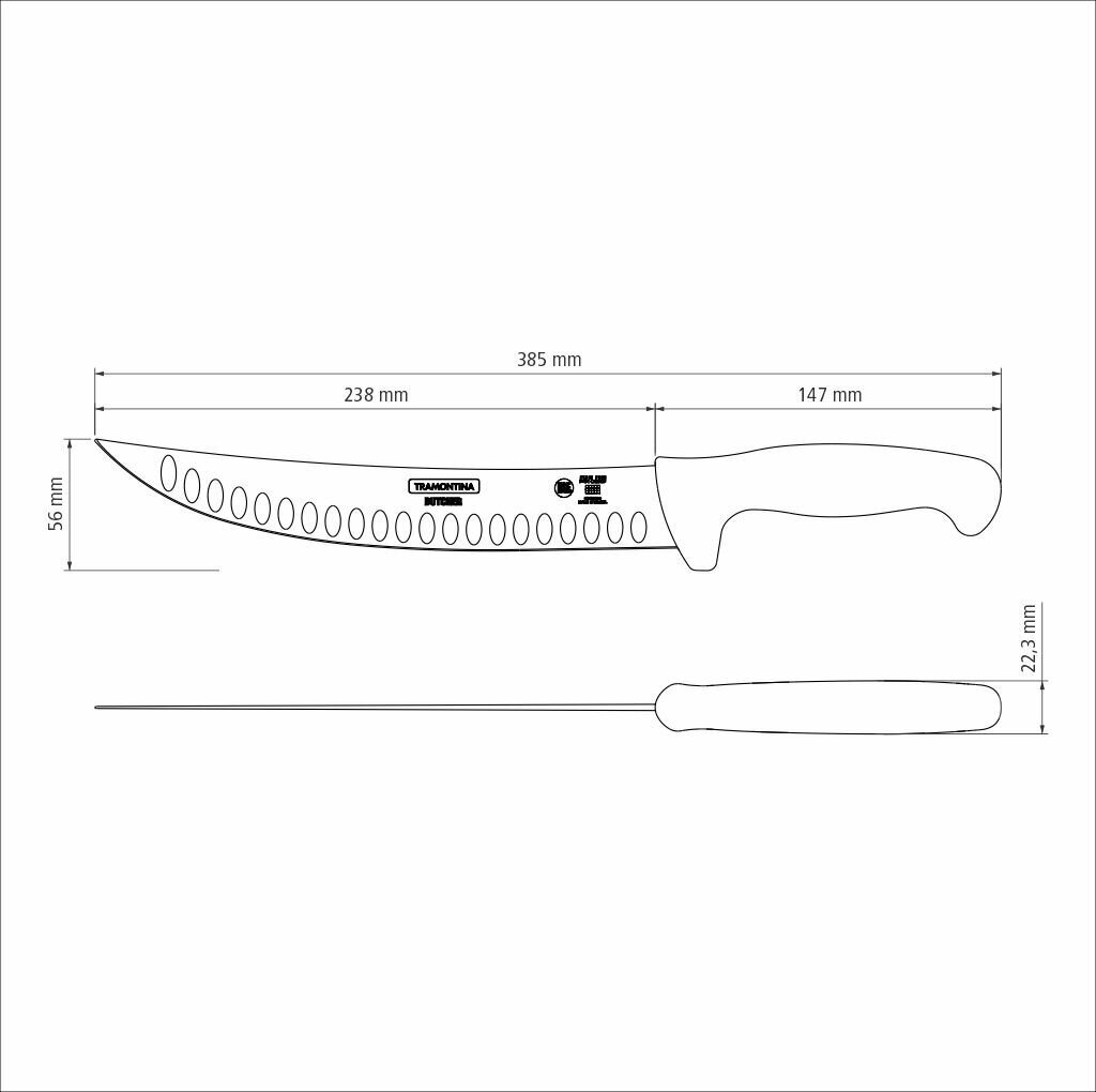 Tramontina mėsininko peilis Churrasco, 10" цена и информация | Peiliai ir jų priedai | pigu.lt