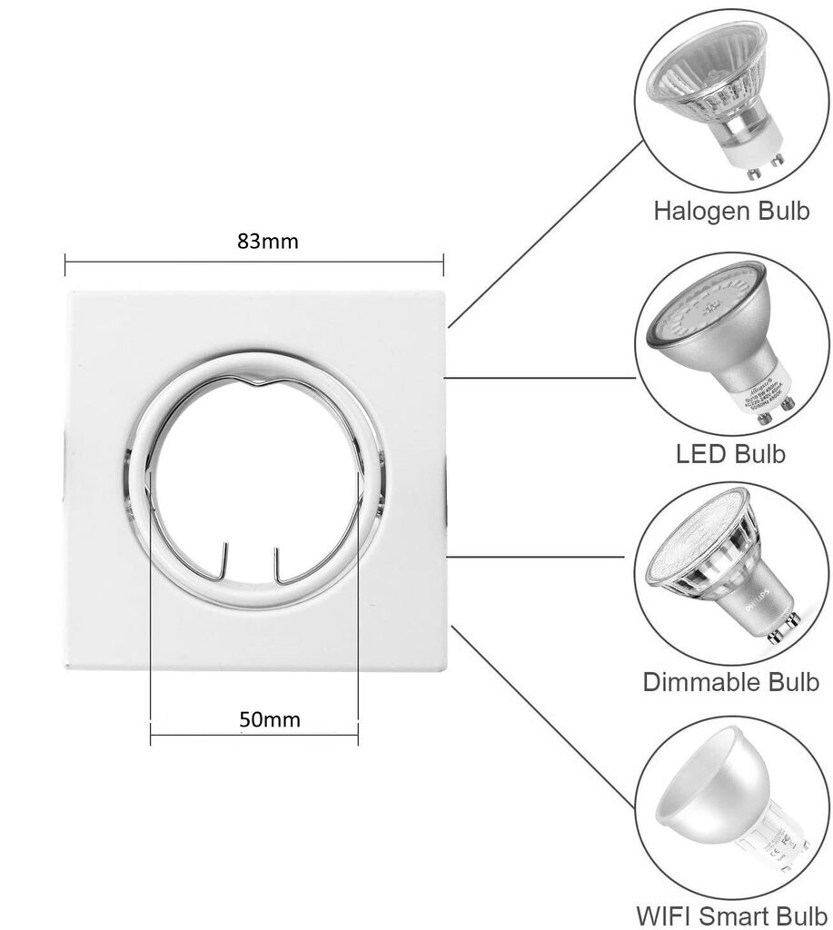 Įleidžiamas šviestuvas G.LUX BS-3261 matinio chromo цена и информация | Įmontuojami šviestuvai, LED panelės | pigu.lt