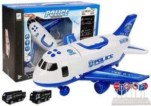 Policijos lėktuvas su automobiliukais ir priedais 1:64 цена и информация | Игрушки для мальчиков | pigu.lt