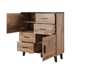 Komoda Cama Meble Lotta 110 2D4S, ruda/juoda цена и информация | Комоды | pigu.lt