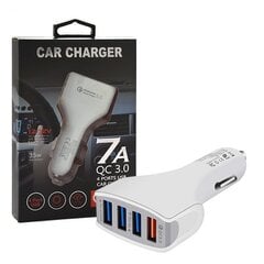 CAR CHARGER 4 X USB 7A WHITE VEGA FASTON FAST CHARGER QUICK 4XUSB 3.0 3500mAh цена и информация | Зарядные устройства для телефонов | pigu.lt