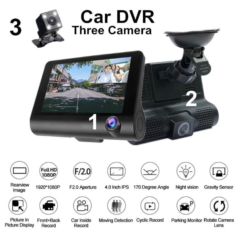 Riff Full HD Car Video Recorder (RF-VR-FULLHD-DVR-4) kaina ir informacija | Vaizdo registratoriai | pigu.lt