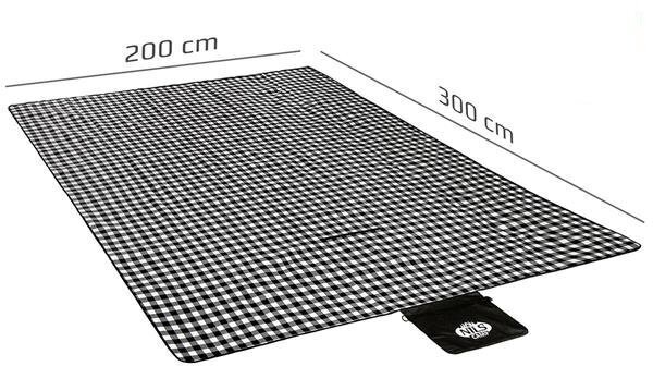 Pledas iškyloms Nils Camp NC2310, 300x200 cm, juodas/baltas цена и информация | Turistiniai čiužiniai ir kilimėliai | pigu.lt