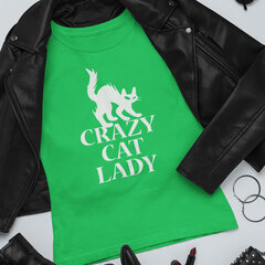 Moteriški marškinėliai Crazy cat lady цена и информация | Оригинальные футболки | pigu.lt