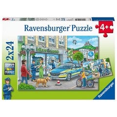 Dėlionių rinkinys Ravensburger Policija veikia, 2x24 d. kaina ir informacija | Dėlionės (puzzle) | pigu.lt
