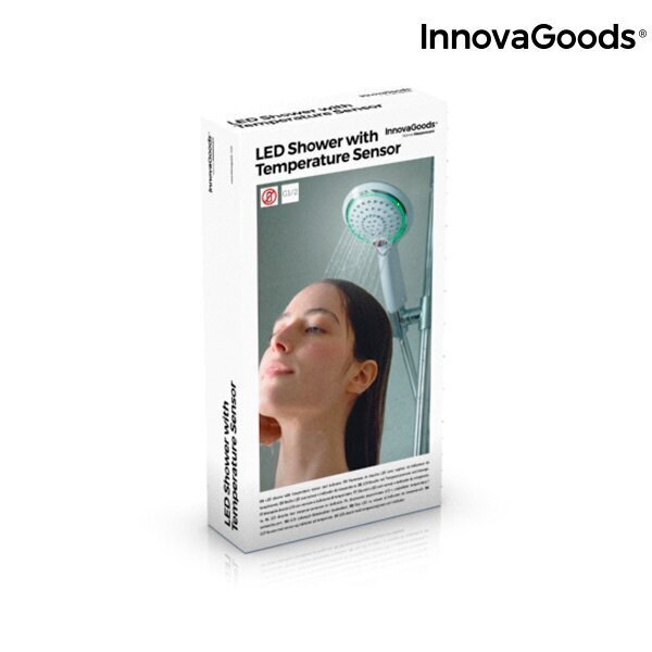 LED dušo galva su temperatūros jutikliu ir indikatoriumi InnovaGoods цена и информация | Priedai vonioms, dušo kabinoms | pigu.lt