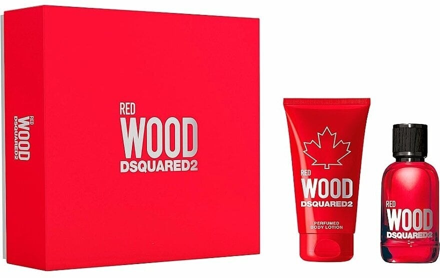 Rinkinys moterims: Dsquared2 Red Wood EDT 100 ml + kūno losjonas 150 ml kaina ir informacija | Kvepalai moterims | pigu.lt