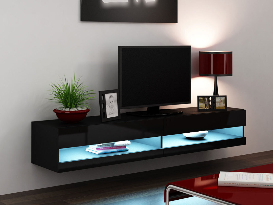 TV spintelė Vigo New 180 cm + LED цена и информация | TV staliukai | pigu.lt