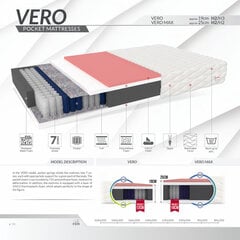 Пружинный матрас Vero Pocket 140x200 см цена и информация | Матрасы | pigu.lt