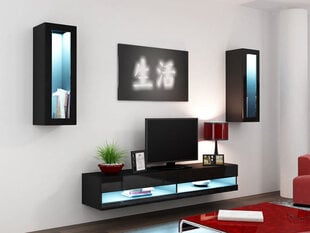 Sekcija Cama Meble Vigo New 11 LED, juoda kaina ir informacija | Sekcijos | pigu.lt