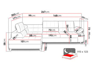 Угловой диван-кровать Nord цена и информация | Угловые диваны | pigu.lt
